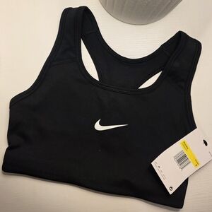 Nike Black Dri-FIT Sports Bra with White Swoosh
